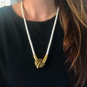Gold knot beaded necklace